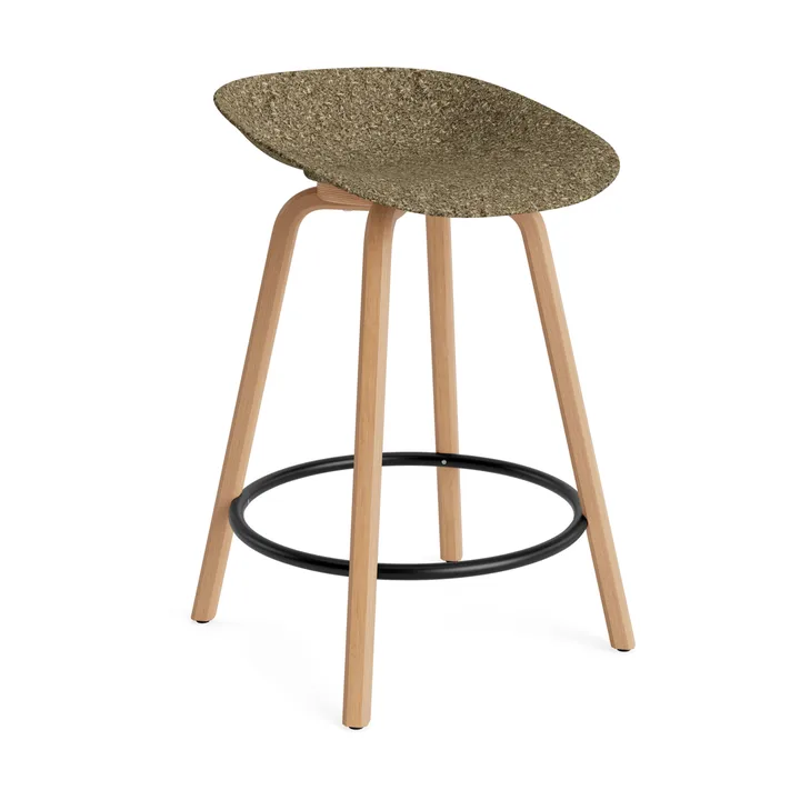 Mat Barstool barpall 65 cm - Seaweed-beech-black steel - Normann Copenhagen
