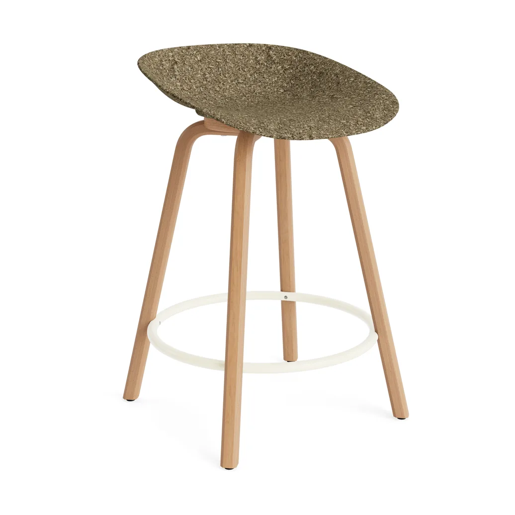 Mat Barstool barpall 65 cm, Seaweed-beech-cream steel Normann Copenhagen