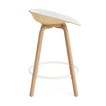 Mat Barstool barpall framsideklädd 65 cm - Hallingdal 110-hemp-beech-cream steel - Normann Copenhagen