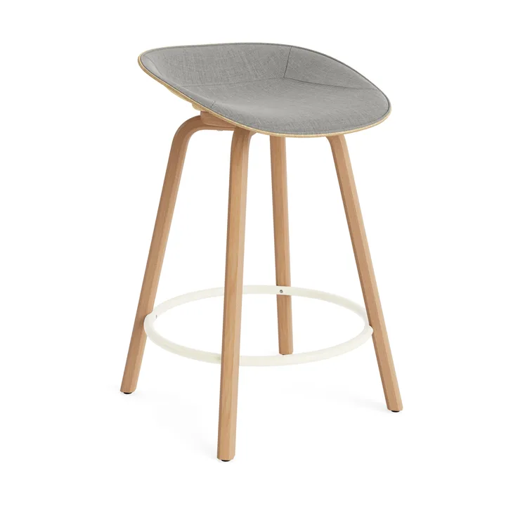 Mat Barstool barpall framsideklädd 65 cm - Remix 133-hemp-beech-cream steel - Normann Copenhagen