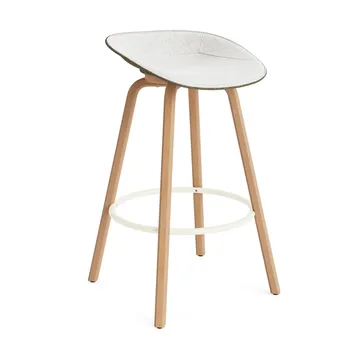 Mat Barstool barpall framsideklädd 75 cm - Hallingdal 110-seaweed-beech-cream steel - Normann Copenhagen