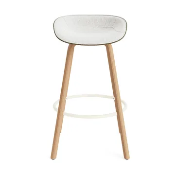 Mat Barstool barpall framsideklädd 75 cm - Hallingdal 110-seaweed-beech-cream steel - Normann Copenhagen