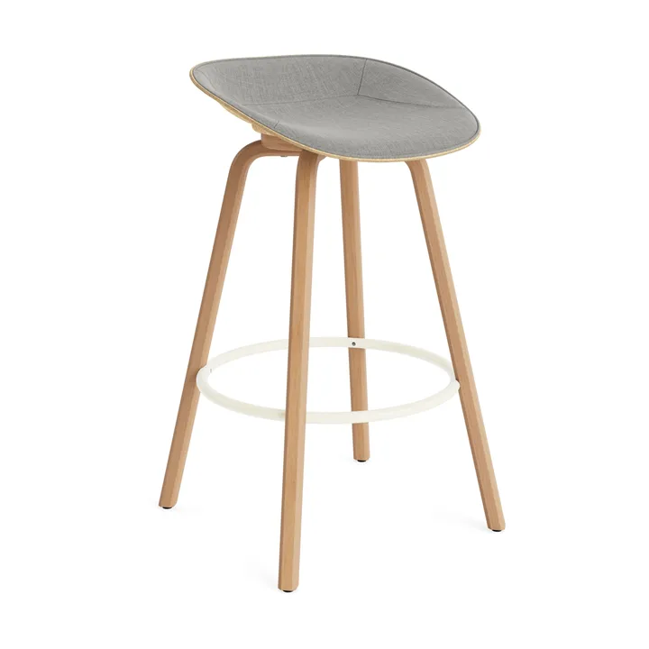 Mat Barstool barpall framsideklädd 75 cm - Remix 133-hemp-beech-cream steel - Normann Copenhagen