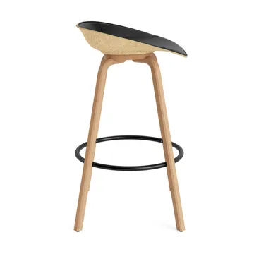 Mat Barstool barpall framsideklädd 75 cm - Ultra 41599-hemp-beech-black steel - Normann Copenhagen