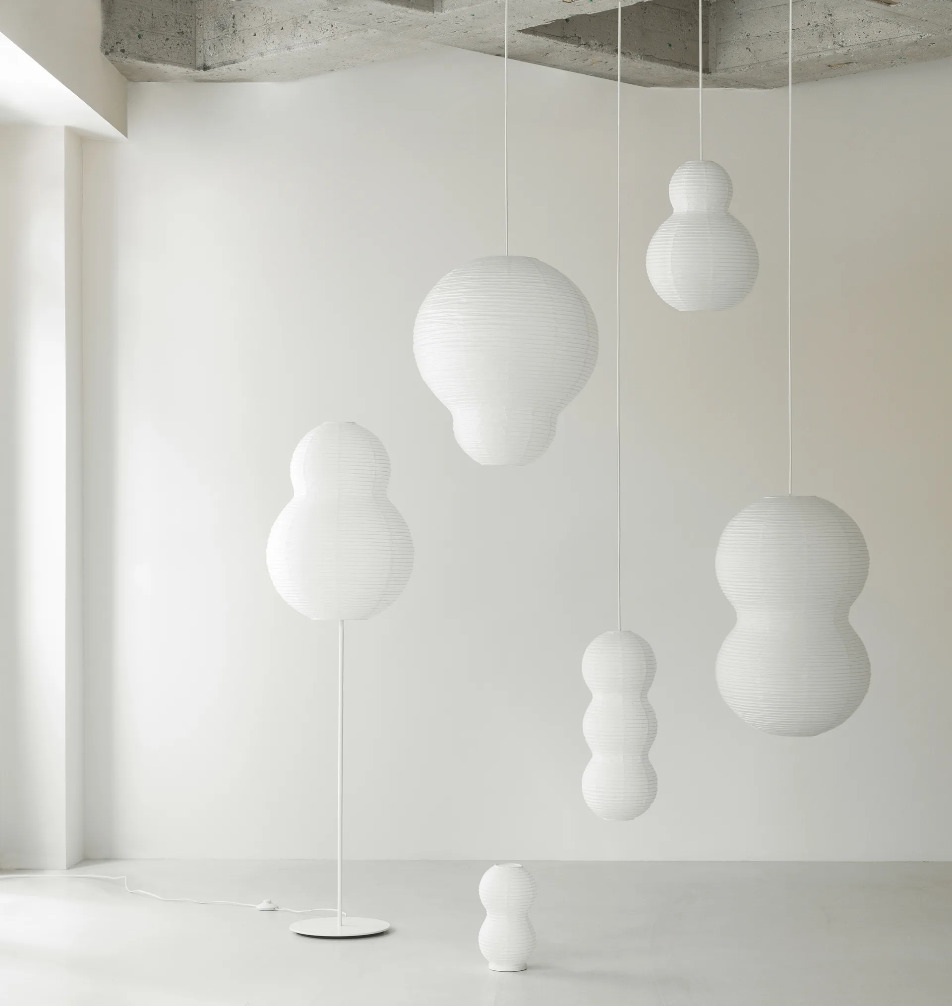 Puff Twist lampskärm 50x90 cm, Vit Normann Copenhagen