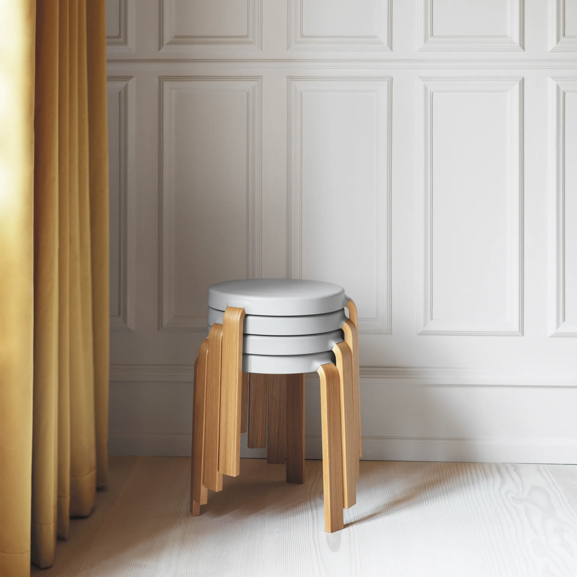 Tap rund pall, Grå-ek, Ø41x43 cm Normann Copenhagen