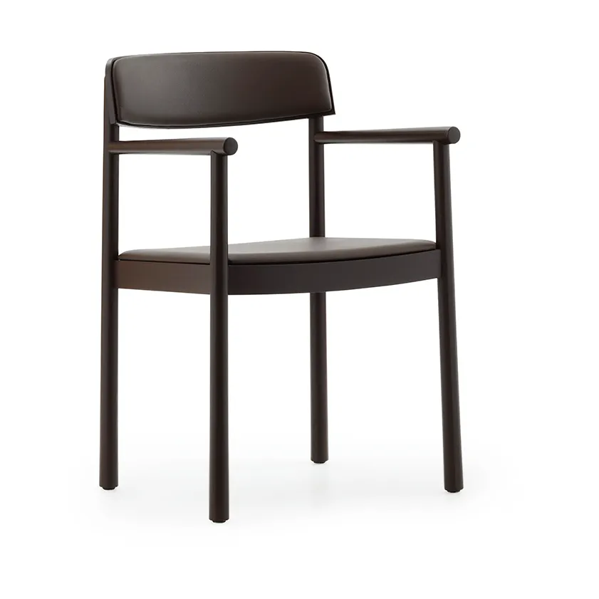 Timb karmstol, Brown ash-Ultra Leather Chocolate Normann Copenhagen