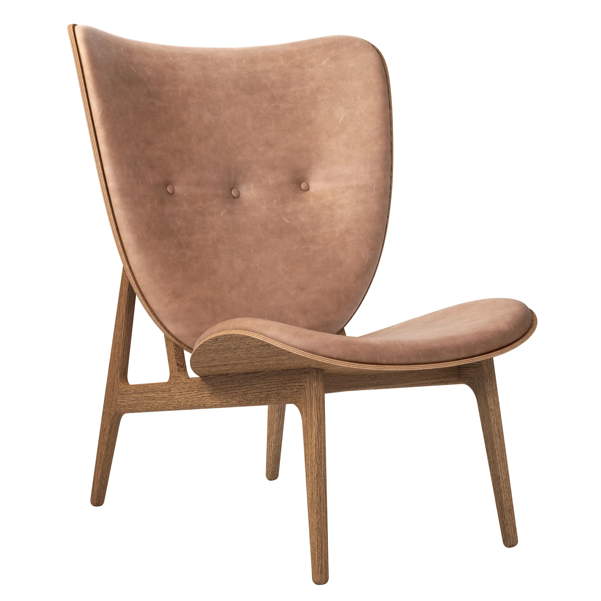 Elephant lounge leather light smoked oak, Dunes camel NORR11