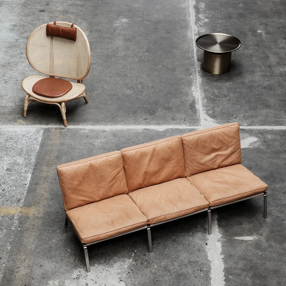 Nomad loungestol, Natur-cognac läder NORR11