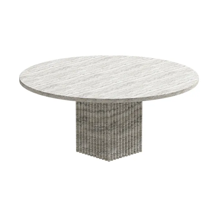 Soho soffbord - Silver travertin, Ø80x35 cm - NORR11
