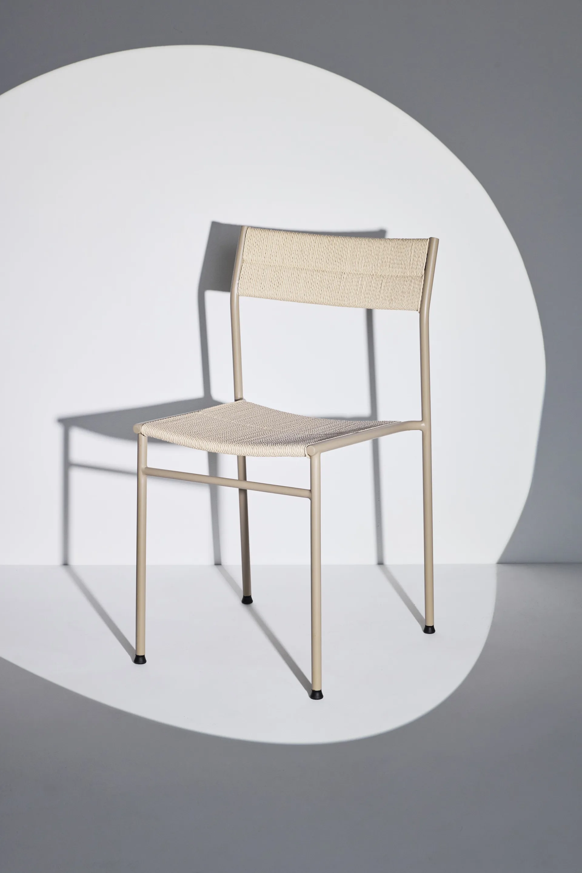 Vev karmstol, Grey beige-natural rope Northern