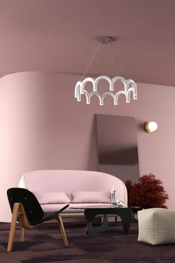 Arch circle pendel - White, Ø98 cm - Oblure