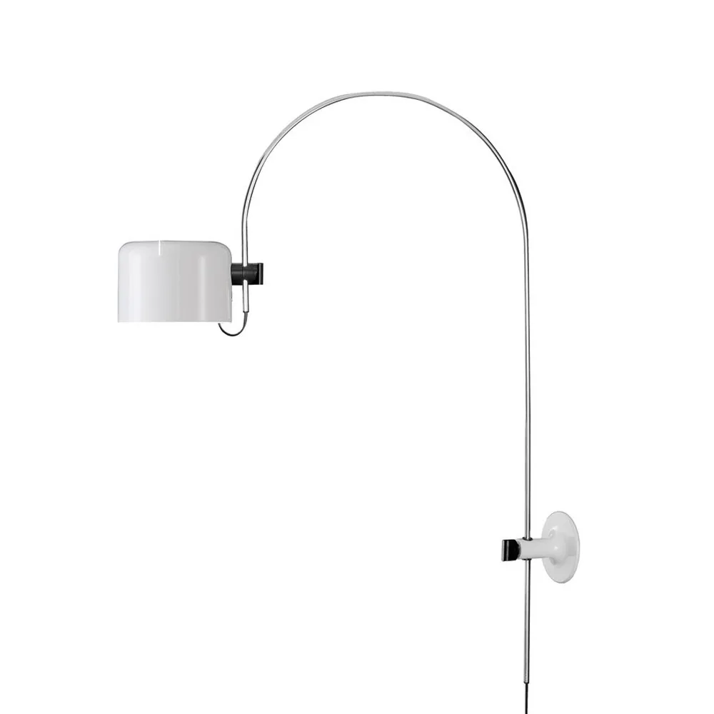 Coupé 1158 vägglampa, white, kromstativ Oluce