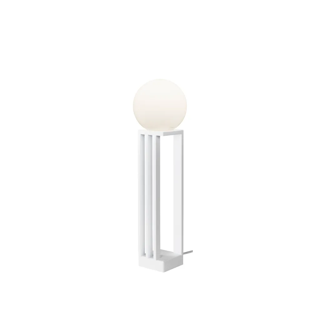 Libreria bordslampa, vit struktur, opalvitt glas Örsjö Belysning