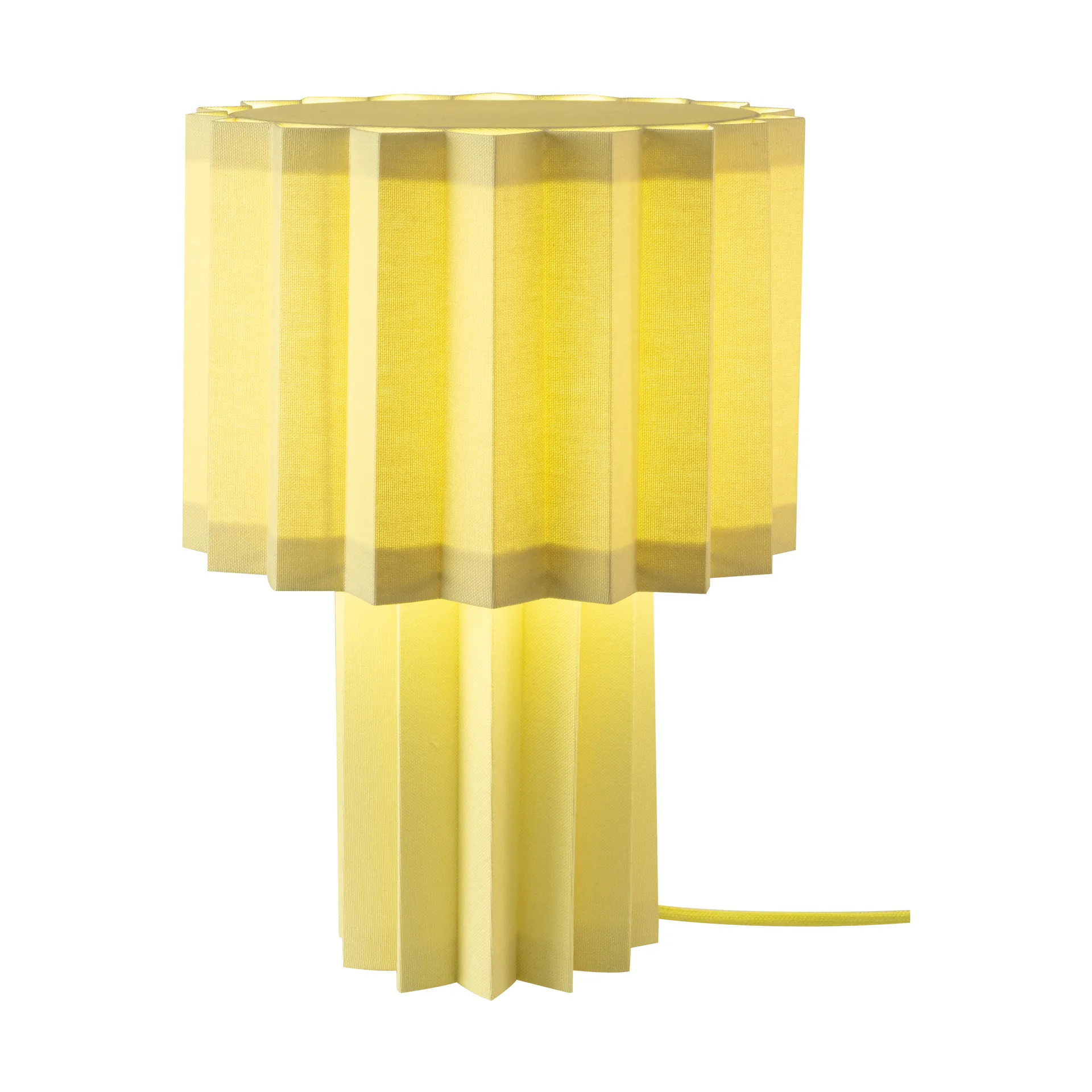 Plissé bordslampa textil, Gul, 40,9 cm Örsjö Belysning