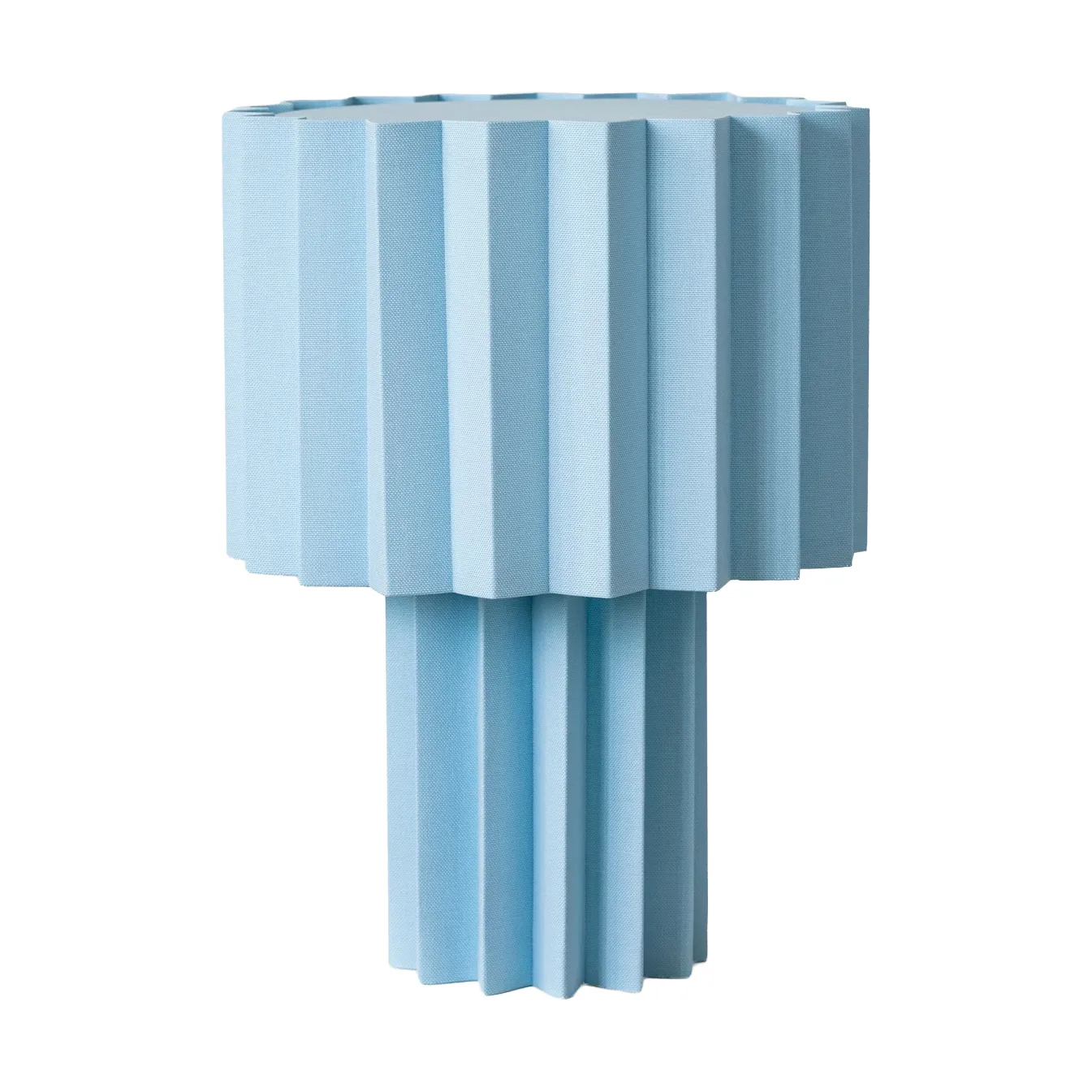 Plissé bordslampa textil, Ljusblå Örsjö Belysning