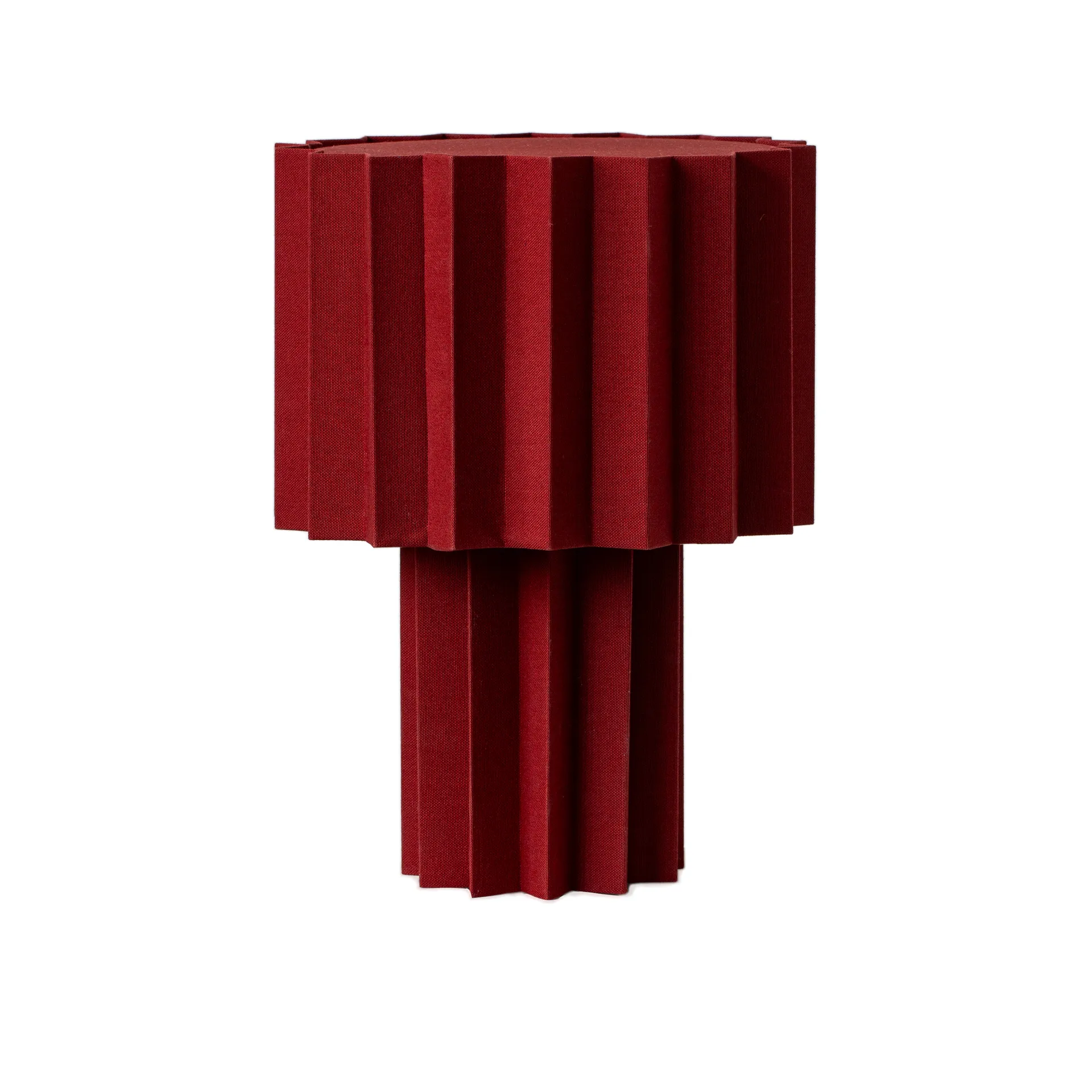 Plissé bordslampa textil, Röd, 40,9 cm Örsjö Belysning