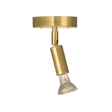 Star 1 vägglampa/taklampa - Rå mässing, med kopplingshus - Örsjö Belysning