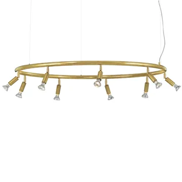 Star 9 lampa rund Ø100 cm - rå mässing - Örsjö Belysning