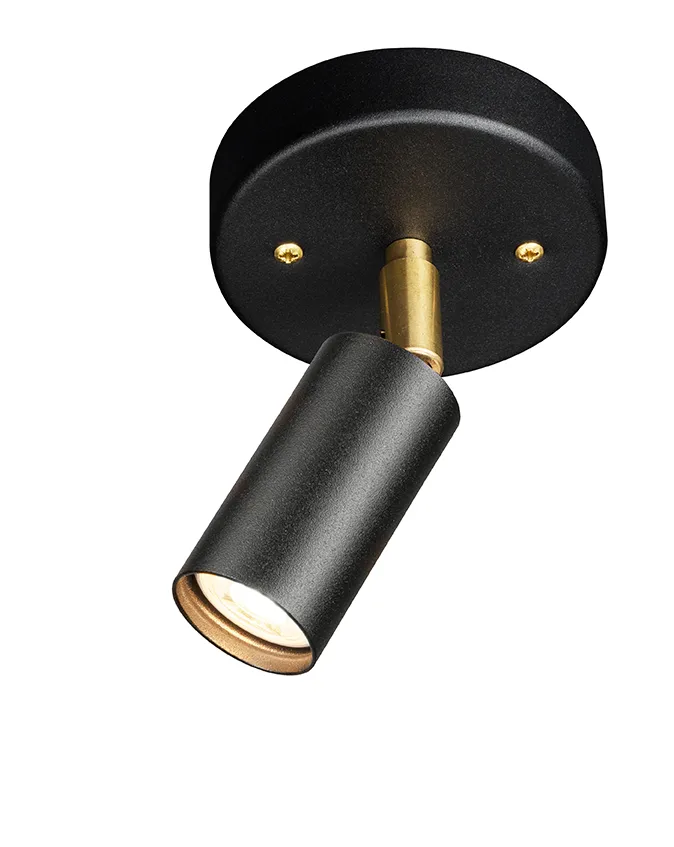 Starlight 1 tak-/vägglampa m. kopplingshus, Svart strukturlack RAL 9005 Örsjö Belysning