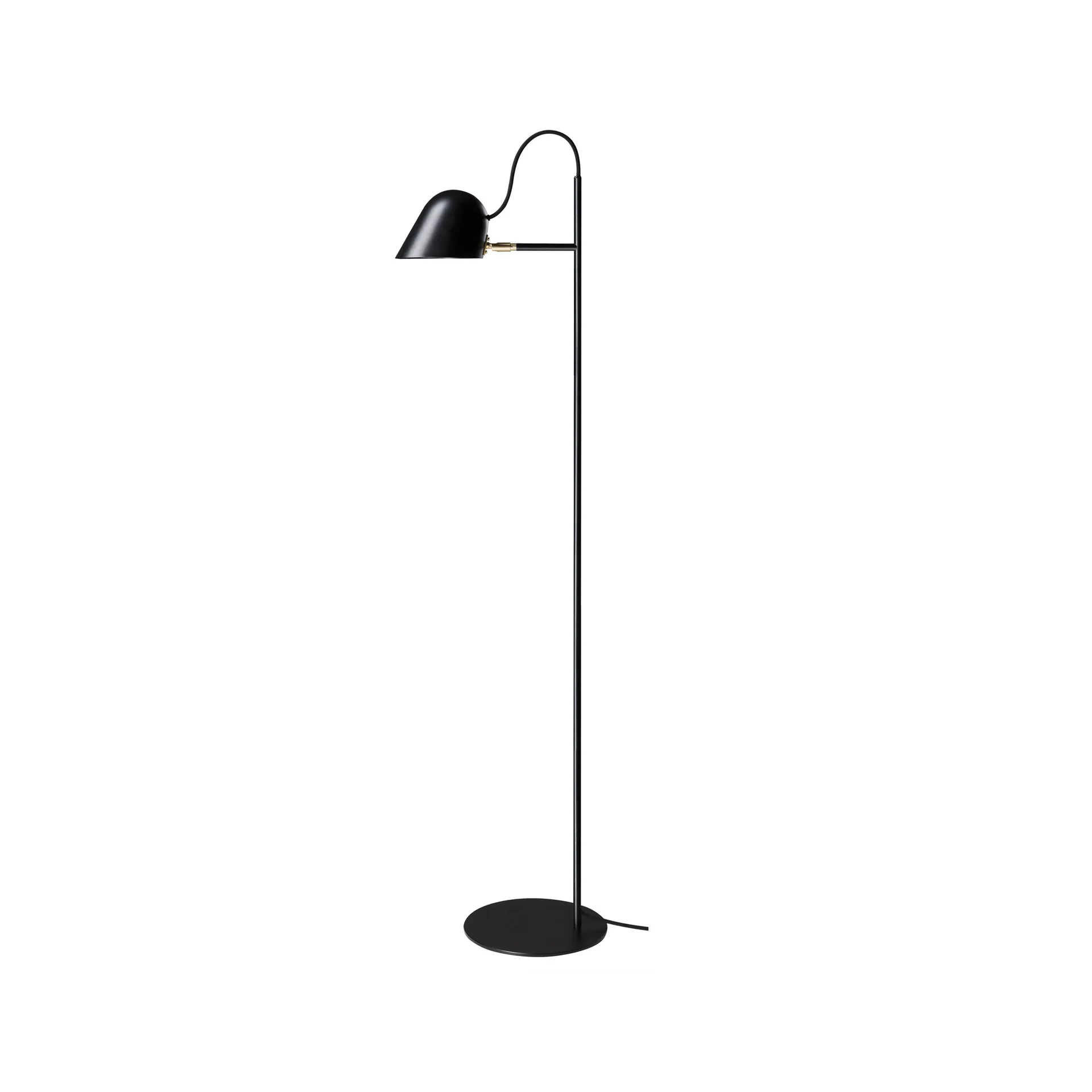 Streck golvlampa, svart, svart textilsladd Örsjö Belysning