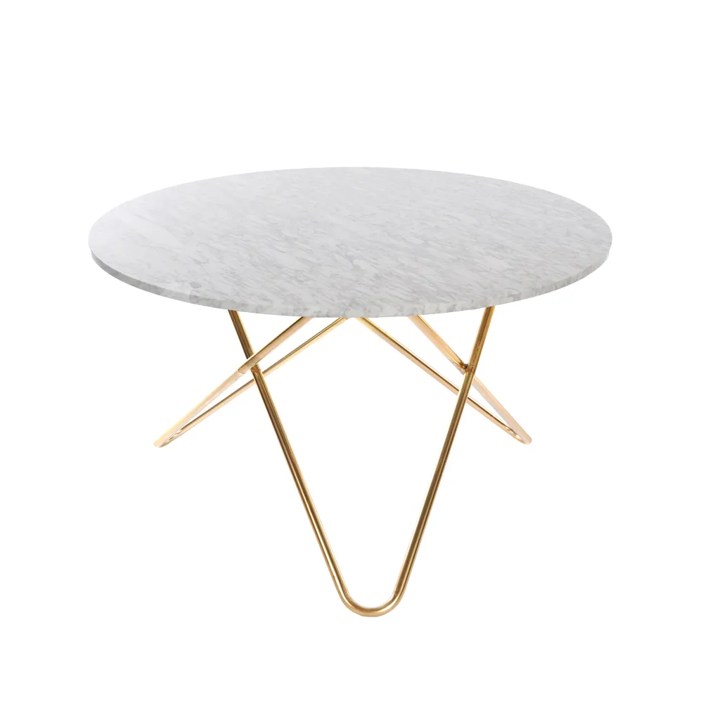 Big O Table matbord, Marmor carrara, mässingsstativ OX Denmarq