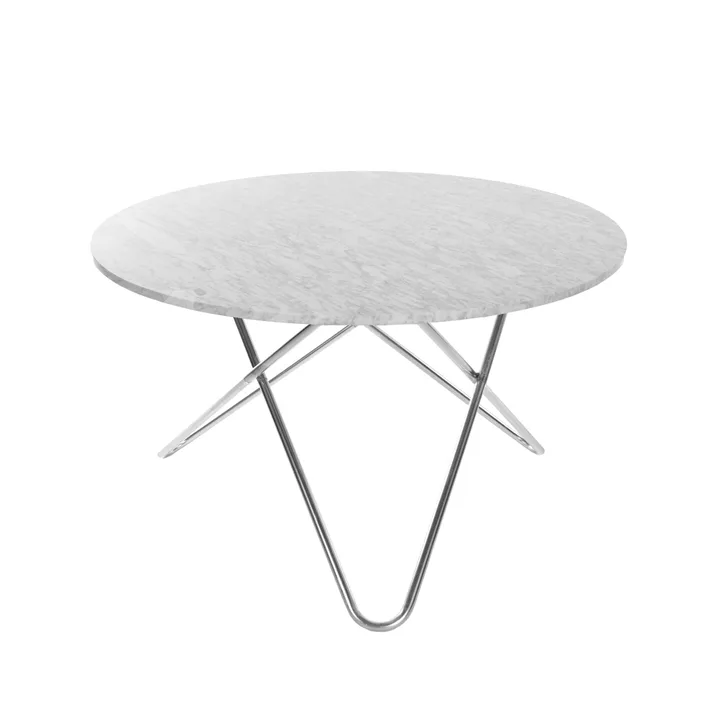 Big O Table matbord - Marmor carrara, rostfritt stativ - OX Denmarq