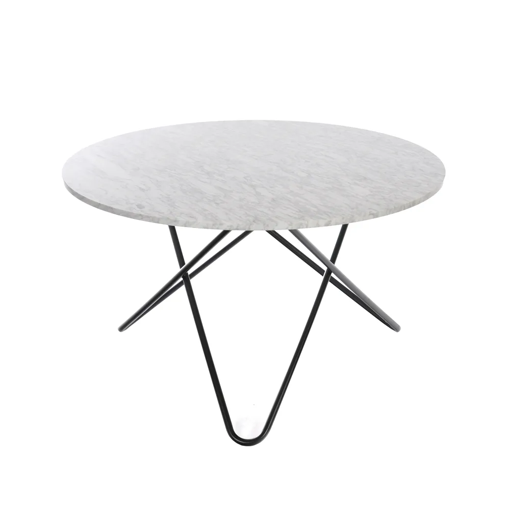 Big O Table matbord, Marmor carrara, svart stativ OX Denmarq