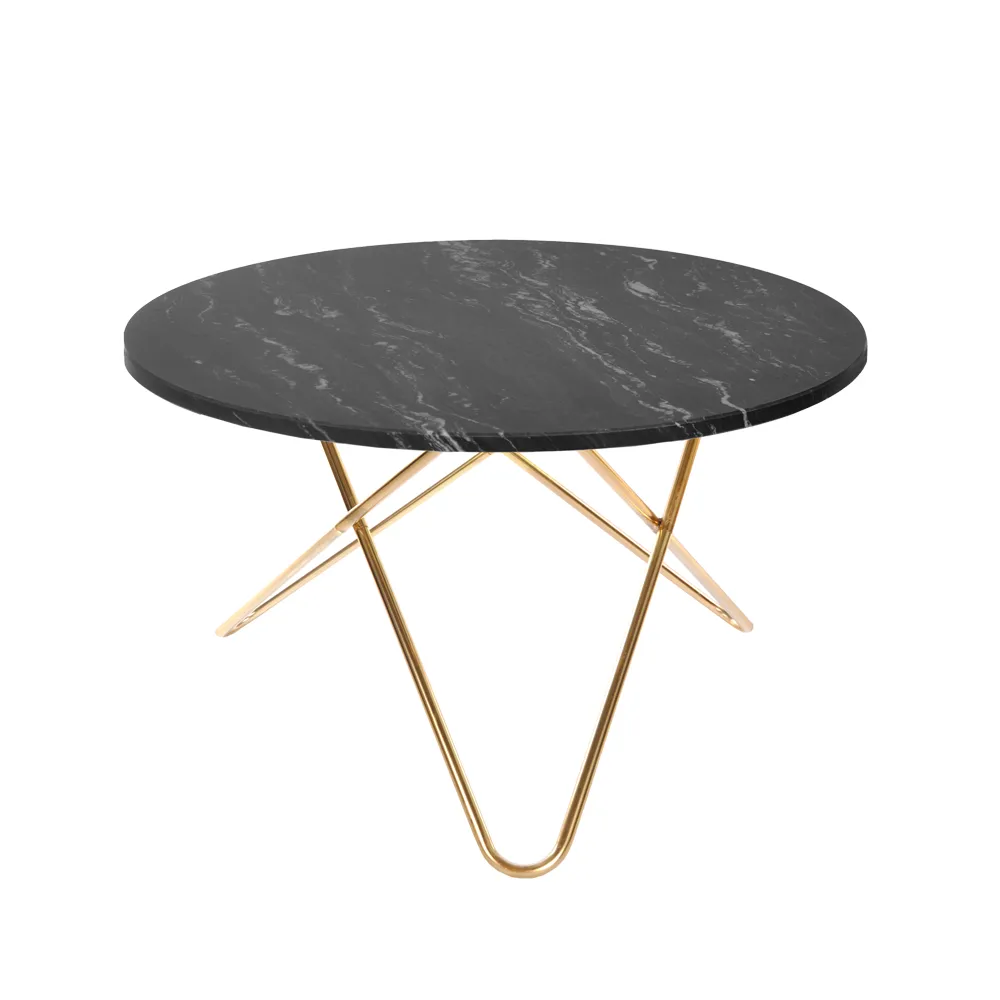 Big O Table matbord, Marmor marquina, mässingsstativ OX Denmarq