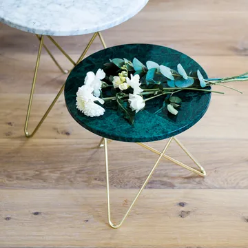 Mini O Table soffbord - Marmor marquina, svartlackat stativ - OX Denmarq