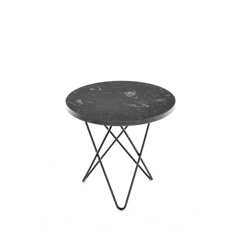 Mini O Table soffbord, Marmor marquina, svartlackat stativ OX Denmarq