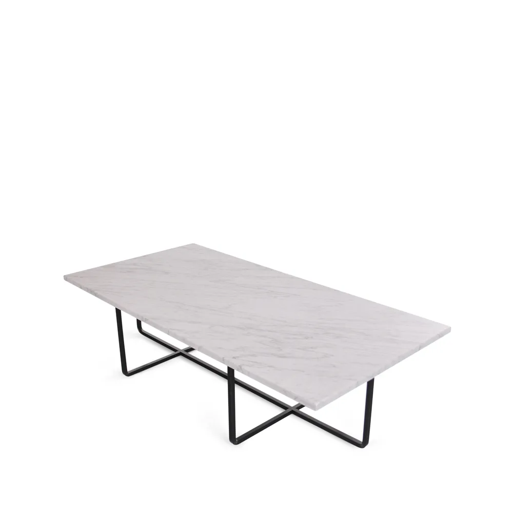 Ninety soffbord rektangulärt, marmor carrara, svart stativ OX Denmarq