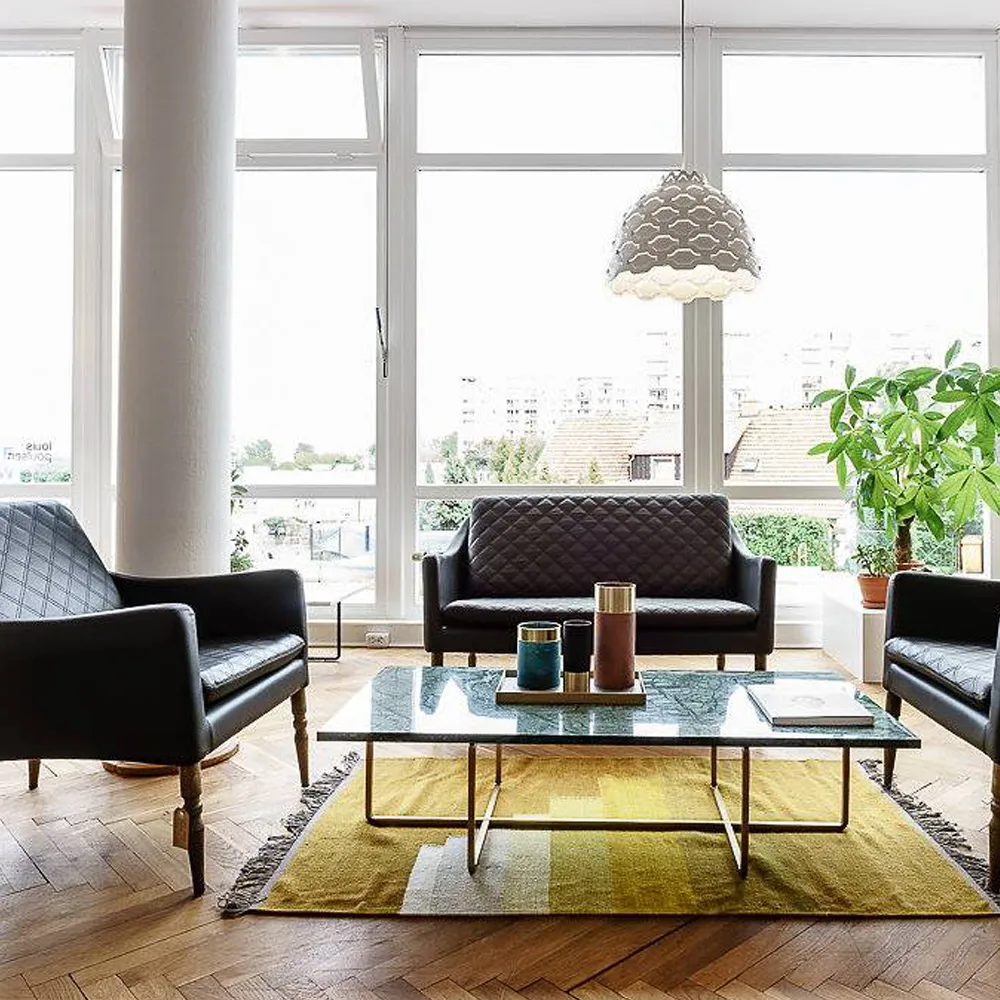 Ninety soffbord rektangulärt, marmor indio, mässingstativ OX Denmarq