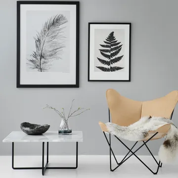Ninety soffbord rektangulärt - Marmor marquina, mässingsstativ - OX Denmarq