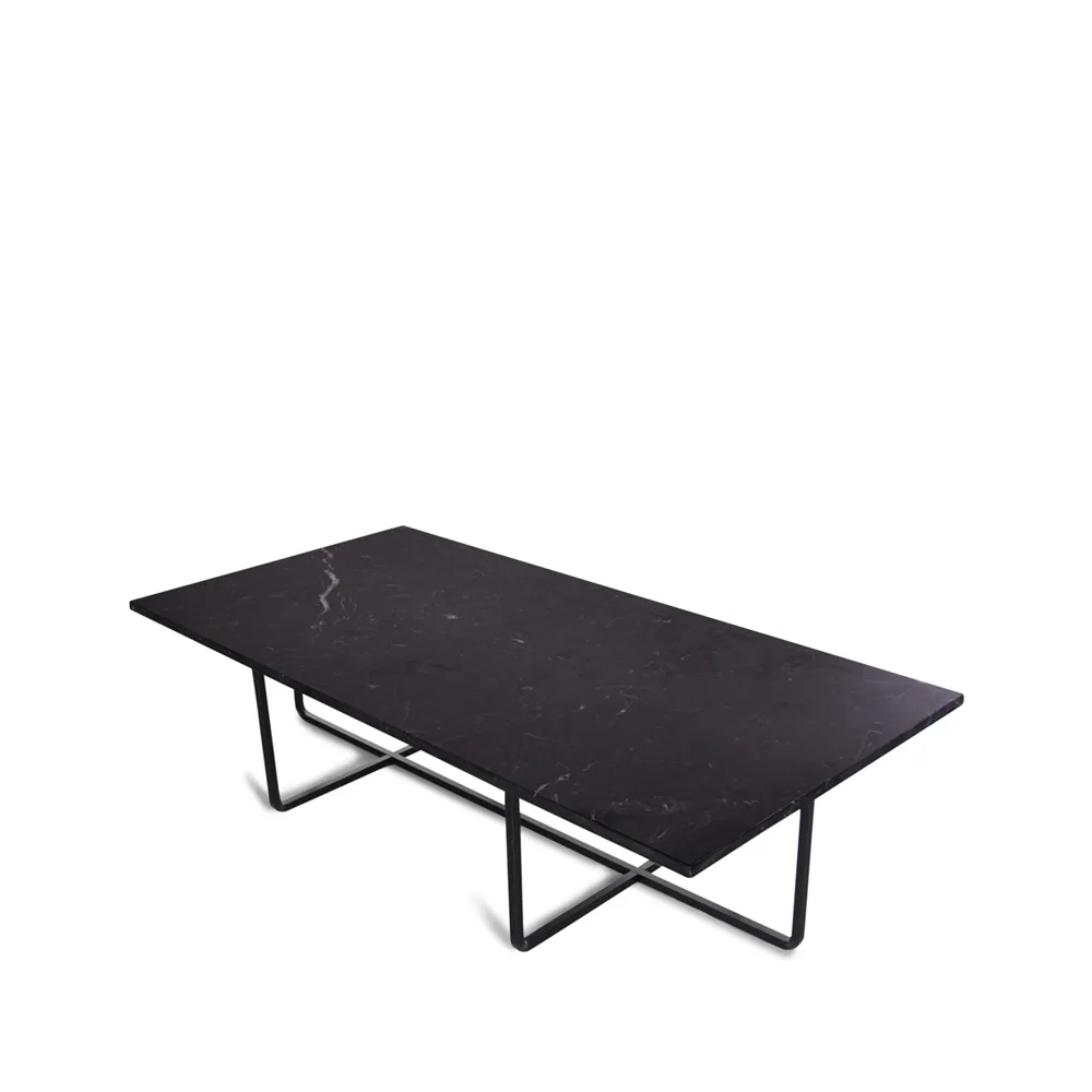 Ninety soffbord rektangulärt, Marmor marquina, svart stativ OX Denmarq