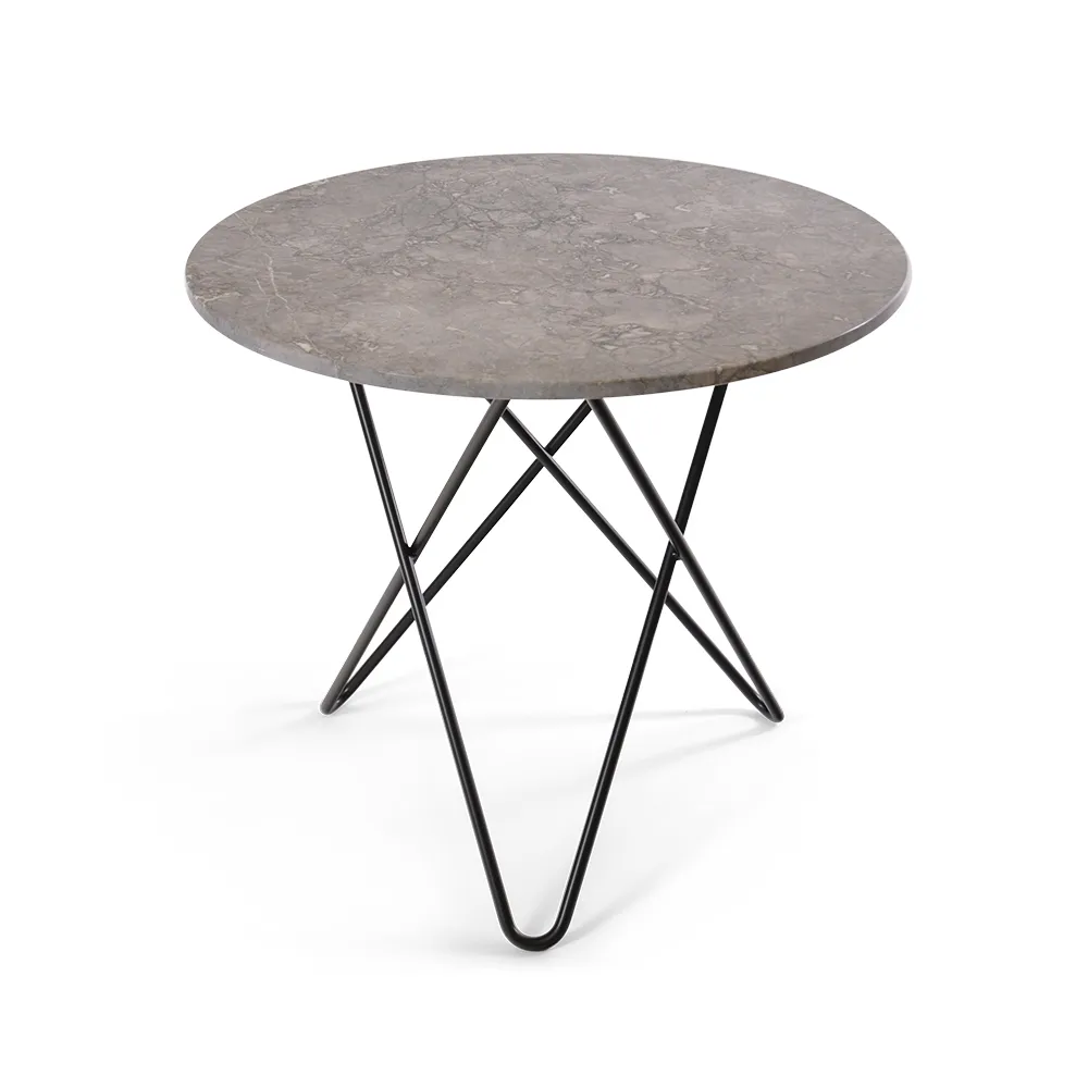 O Dining Table matbord, Marmor grå, svartlackat stativ OX Denmarq