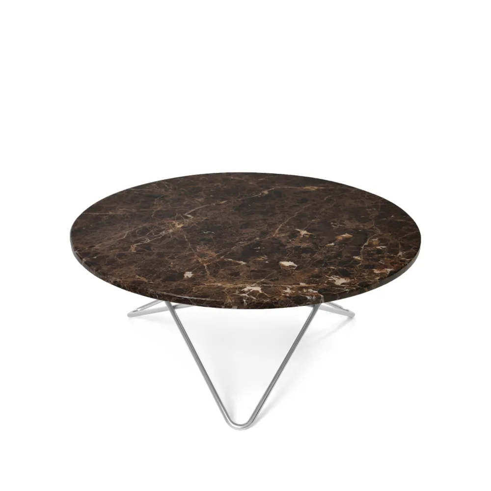 O Table soffbord, marmor brun, rostfritt stativ OX Denmarq