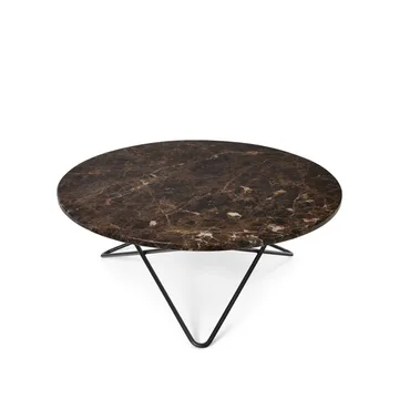 O Table soffbord - marmor brun, svartlackat stativ - OX Denmarq