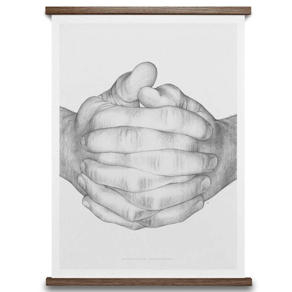 Folded Hands poster, 50x70 cm Paper Collective