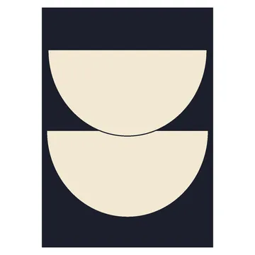 Half Circles I poster blå - 30x40 cm - Paper Collective