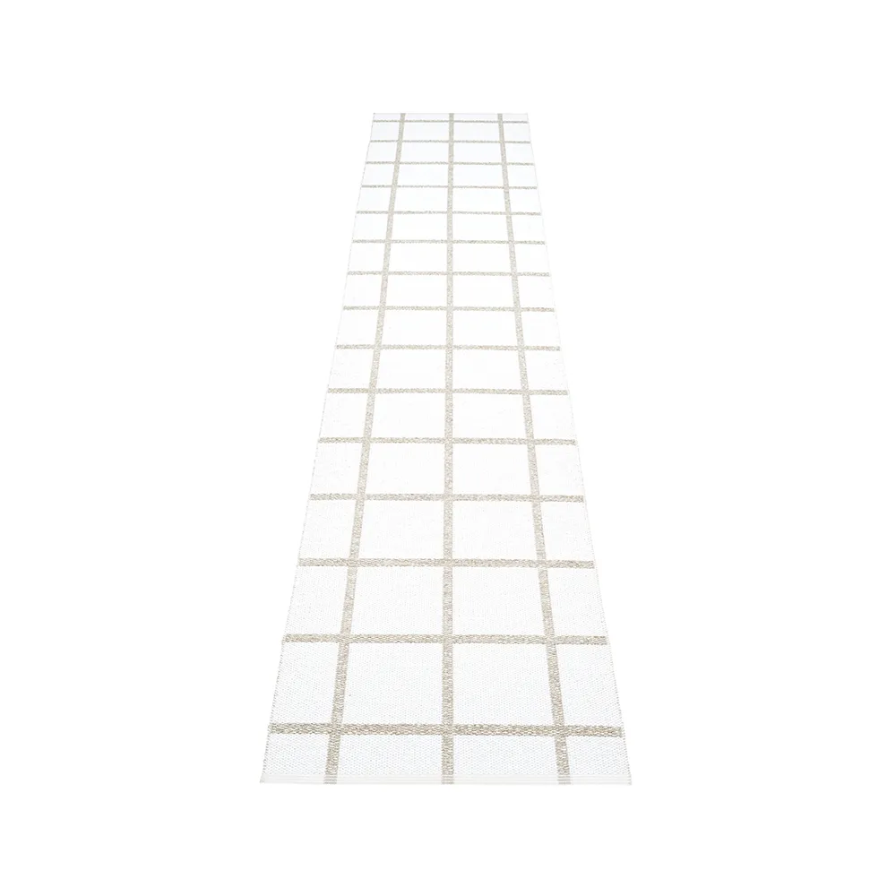Ada gångmatta, white/stone metallic, 70x300 cm Pappelina