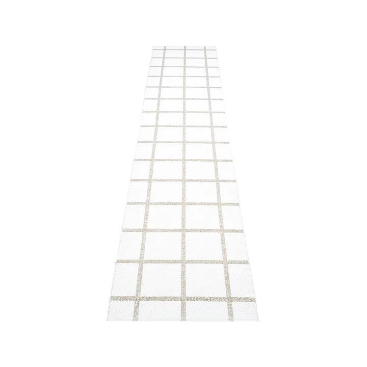 Ada gångmatta - white/stone metallic, 70x300 cm - Pappelina
