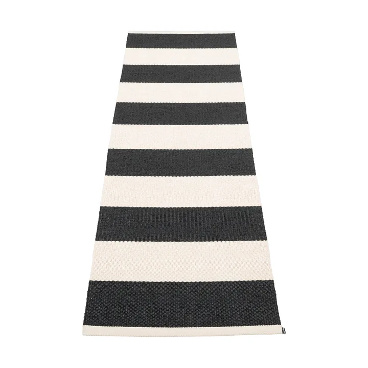 Bob gångmatta - Black/vanilla, 70x225 cm - Pappelina