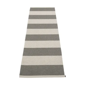 Bob gångmatta - Charcoal/linen, 70x225 cm - Pappelina