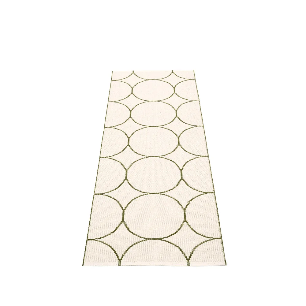 Boo gångmatta, dark olive/vanilla, 70x200 cm Pappelina