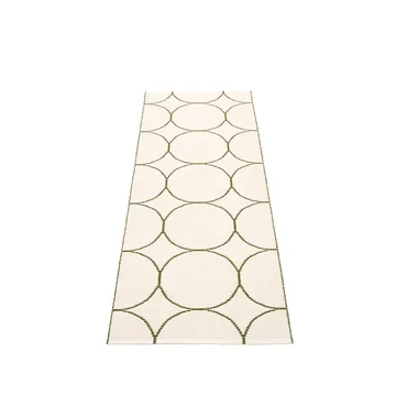 Boo gångmatta - dark olive/vanilla, 70x200 cm - Pappelina