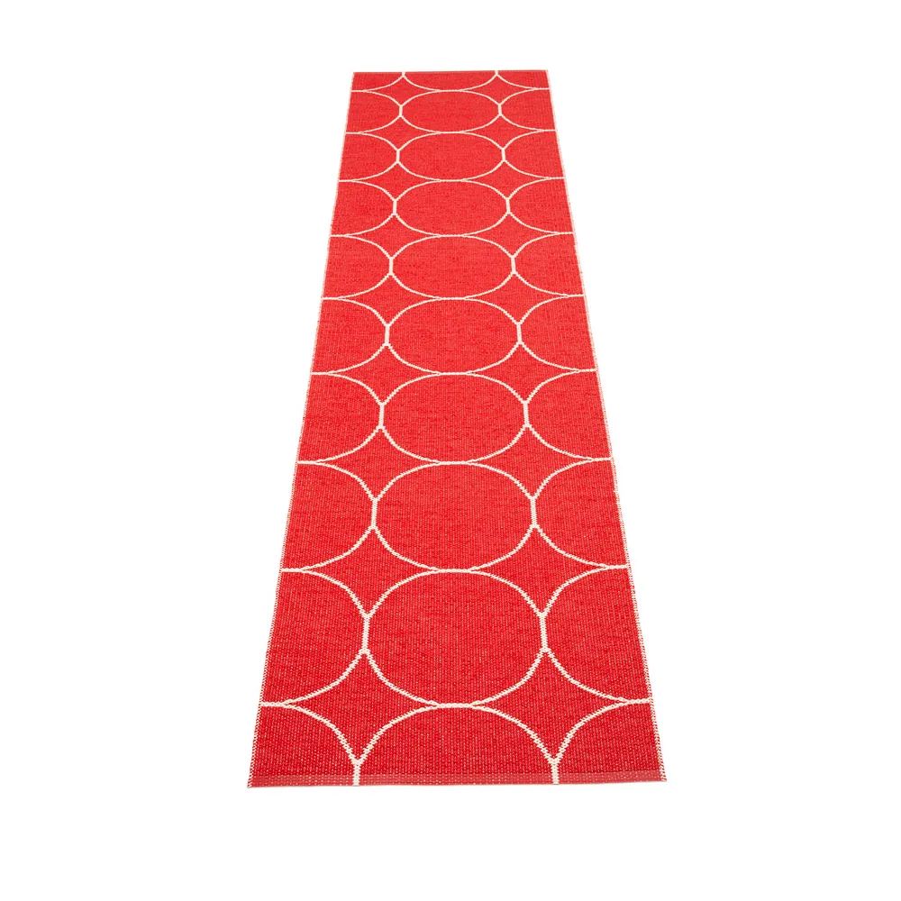 Boo gångmatta, red/vanilla, 70x300 cm Pappelina