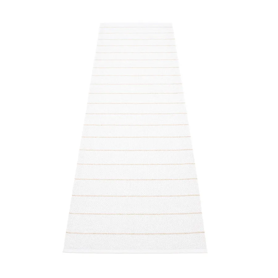 Carl gångmatta, vanilla/white, 70x180 cm Pappelina