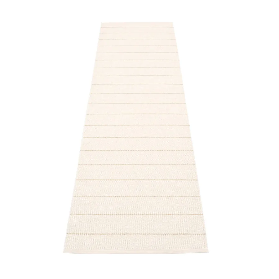 Carl gångmatta, vanilla/white, 70x180 cm Pappelina