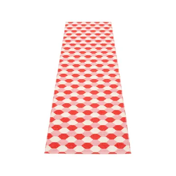 Dana gångmatta - coral red/piglet/vanilla, 70x250 cm - Pappelina